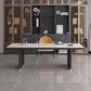 Forme rectangulaire Bureau contemporain Bureau en pierre Tâche de tâche avec 2 jambes en blanc et noir