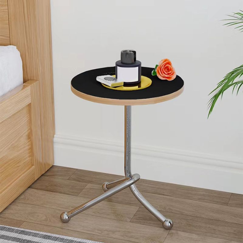 Mesa de 3 patas de acero moderna Dia de 11 "Mesa de noche de madera de madera