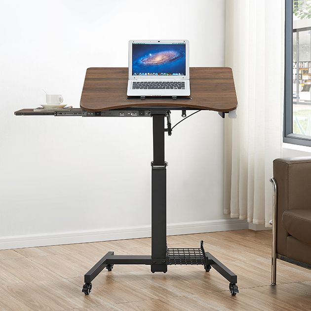 Contemporary Pedestal Writing Desk Folding Office Desk with Metal Legs Clearhalo 'furn' 'furn_office_desk' 'Furniture' 'Office Desks' 'Office Furniture' 'office_desk' 1200x1200_c14944a0-dac2-4a36-8101-61219c948a0a