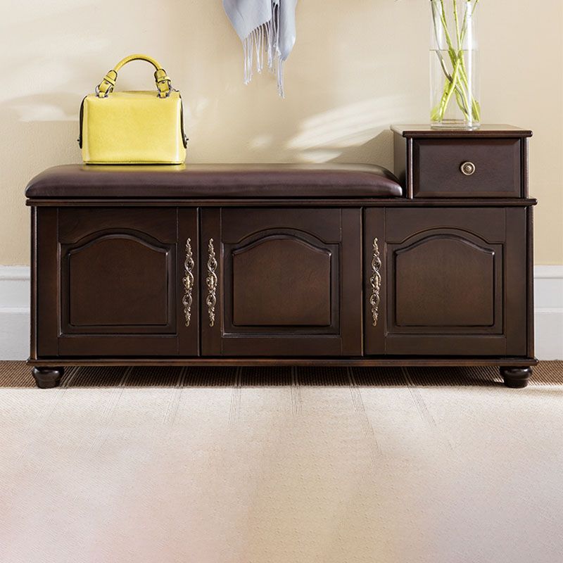 Traditional Entryway Bench Solid Wood Bench with Upholstered , 13.65 Inch W Clearhalo 'Benches' 'Chairs & Seating' 'furn' 'furn_benches' 'Furniture' 'Living Room Furniture' 1200x1200_c1497896-7e4b-4b28-a6fe-224e260a8b09