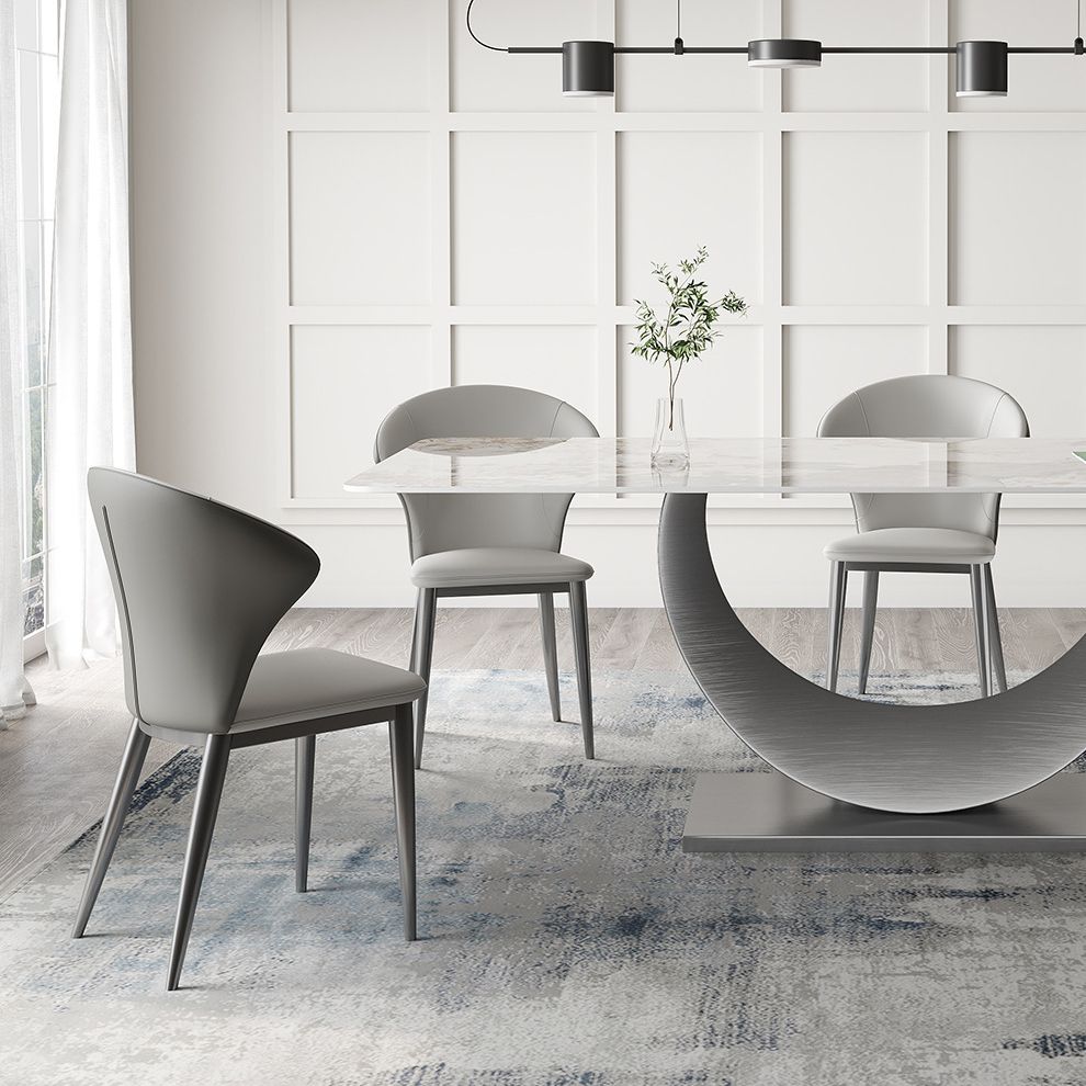 Contemporary Sintered Stone Table Set 1/3/4/5/7 Pieces Dining Set for Dining Areas Clearhalo 'Dining Room Sets' 'Dining Tables & Seating' 'dining_room_set' 'furn' 'furn_dining_room_set' 'Furniture' 'Kitchen & Dining Furniture' 1200x1200_c149d63a-95bf-4e12-9ed5-7813ab64d3de