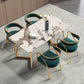 Metal Traditional Luxury Rectangular Indoor Table Sintered Stone Table with Sled Base Clearhalo ' dining_table' 'Dining Tables & Seating' 'Dining Tables' 'furn' 'furn_dining_table' 'Furniture' 'furniture_dining_table' 'Kitchen & Dining Furniture' 'kitchen&dining_furn' 'kitchen' 'kitchen_dining_table' 1200x1200_c14ad470-4bbd-4e6e-ab45-0030ef6ecbda