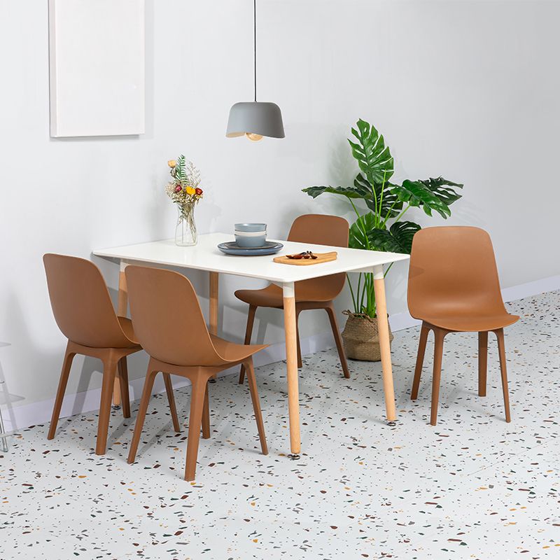Contemporary Style Plastic Dining Side Chair Dining Room Armless Chair Clearhalo ' kitchen&dining_furn' 'Dining Chairs' 'Dining Tables & Seating' 'dining_chair' 'Furniture' 'furniture_dining_chair' 'Kitchen & Dining Furniture' 'kitchen' 1200x1200_c14b01c2-9a9b-4783-844b-230a470adbf4