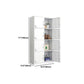 White Steel Wardrobe Cabinet Contemporary Style Wardrobe Armoire