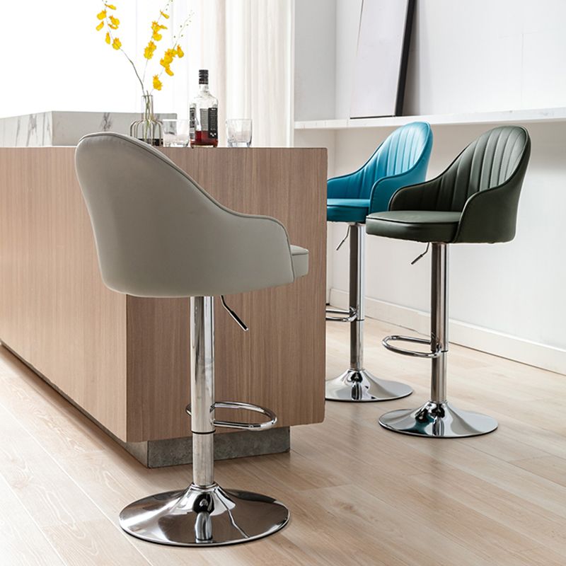 Modern Adjustable Rotatable Counter Stool Steel Cashier Bar Stool with Leather Cushion Clearhalo 'Bar Furniture' 'Bar Stools' 'bar_stools' 'furn' 'furn_bar_stools' 'furniture_bar_stools' 'Kitchen & Dining Furniture' 'kitchen&dining_furn' 'kitchen' 'kitchen_furn' Furniture' 1200x1200_c14b4c92-6d3e-4d6b-8c40-1004094393c1