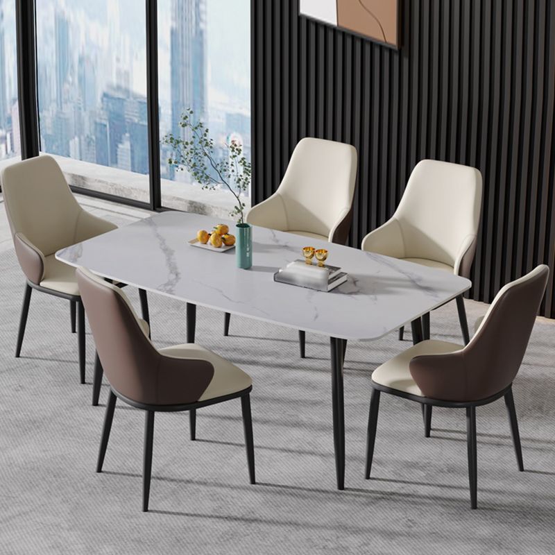 Industrial Design Arm Solid Back Dining Chairs Leather Dining Chairs for Kitchen Clearhalo ' kitchen&dining_furn' 'Dining Chairs' 'Dining Tables & Seating' 'dining_chair' 'furn' 'furn_dining_chair' 'Furniture' 'furniture_dining_chair' 'Kitchen & Dining Furniture' 'kitchen' 1200x1200_c14b77fe-1711-4415-8faf-fb365964d6ad