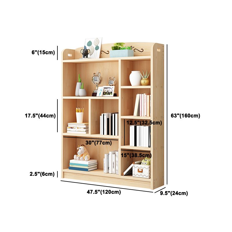 Scandinavian Natural Standard Bookshelf Pine Wood Vertical Bookcase Clearhalo 'Bookcases' 'furn' 'furn_bookcases' 'Furniture' 'furniture_bookcases' 'Office Furniture' 1200x1200_c14c172c-ea34-4b88-b5b0-3b9aea093ab3