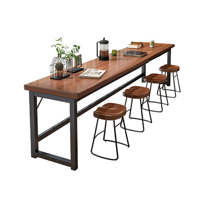 Mesa de bar interior sencilla y moderna, taburete rectangular para Bar con reposapiés