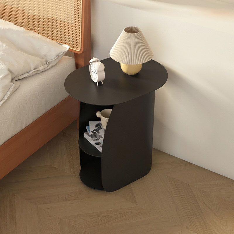 Modern Metal Night Table Lower Shelf Bedside Cabinet for Bedroom Clearhalo 'Bedroom Furniture' 'furn' 'furn_night_stand' 'Furniture' 'night_stand' 'Nightstands' 1200x1200_c14d3d1e-f37d-40b7-8872-5be90b9a8182