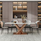 Modern Golden Base Dining Table Stone Table for Kitchen Dining Room