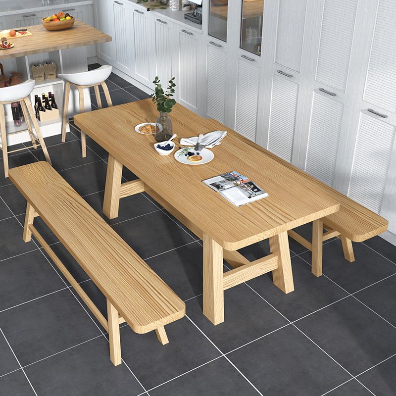 Modern Rectangle Shape Khaki Dining Table Solid Wood Standard Dining Table for Kitchen Clearhalo ' dining_table' 'Dining Tables & Seating' 'Dining Tables' 'furn' 'furn_dining_table' 'Furniture' 'furniture_dining_table' 'Kitchen & Dining Furniture' 'kitchen&dining_furn' 'kitchen' 'kitchen_dining_table' 1200x1200_c150244b-6c30-4c08-92f6-14c85fbb7624