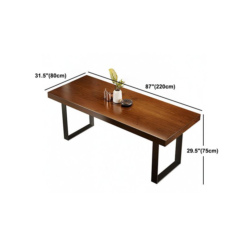 Industrial 1/5/7 Pieces Dining Set Rectangle Pine Wood Dining Table for Dining Room Clearhalo 'Dining Room Sets' 'Dining Tables & Seating' 'dining_room_set' 'furn' 'furn_dining_room_set' 'Furniture' 'Kitchen & Dining Furniture' 1200x1200_c15172f5-a46b-471e-a856-7d52b5f5270d