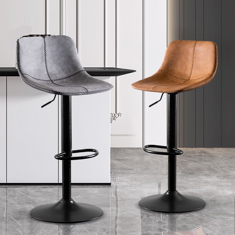 Home Modern Adjustable Height Stool Matte Finish Leather Barstool Clearhalo 'Bar Furniture' 'Bar Stools' 'bar_stools' 'furn' 'furn_bar_stools' 'Furniture' 'furniture_bar_stools' 'Kitchen & Dining Furniture' 1200x1200_c1520fbd-5c20-458f-8d5e-c5d2ca13b1f1