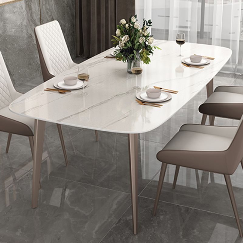 Metal Contemporary Rectangular Dining Table Sintered Stone Table with 4 Legs Clearhalo ' dining_table' 'Dining Tables & Seating' 'Dining Tables' 'furn' 'furn_dining_table' 'Furniture' 'furniture_dining_table' 'Kitchen & Dining Furniture' 'kitchen&dining_furn' 'kitchen' 'kitchen_dining_table' 1200x1200_c1530402-c725-423f-9791-6e819eba2cdb