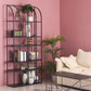 Industrial Metal Bookcase Etagere 5 Shelves Open Back Bookshelf