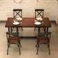 Rectangle Solid Wood Dining Table Industrial Style Brown Dining Table with Black Frame