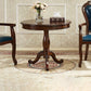Mesa de pedestal de extremo redondo de madera maciza tradicional mesa de acento de acento lateral en marrón