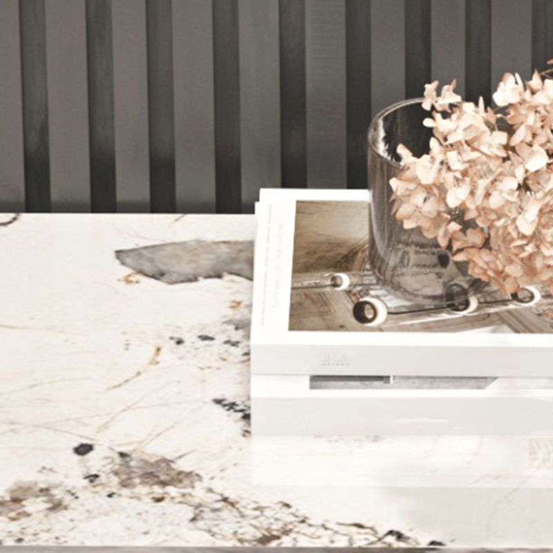 Half Moon Contemporary Console Table in Grey/Gold Stone Console Sofa Table