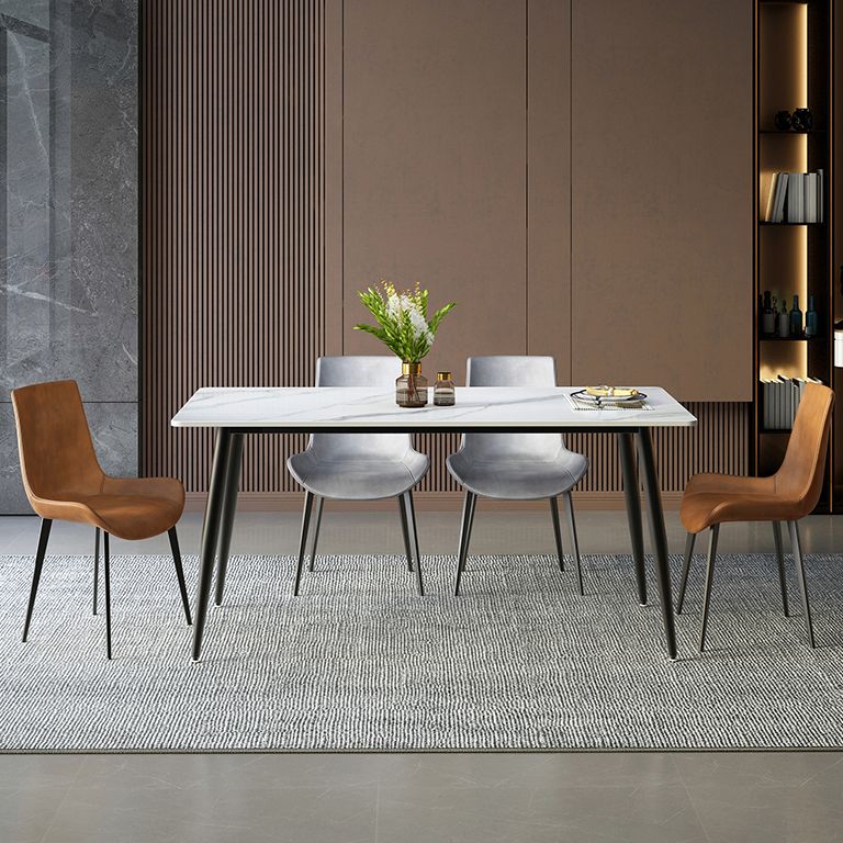 Industrial Style Sintered Stone Scratch Resistant Dining Table 4 Legs Base Table for Home Clearhalo ' dining_table' 'Dining Tables & Seating' 'Dining Tables' 'furn' 'furn_dining_table' 'Furniture' 'furniture_dining_table' 'Kitchen & Dining Furniture' 'kitchen&dining_furn' 'kitchen' 'kitchen_dining_table' 1200x1200_c153fcc2-94f2-4431-8ba4-39883d5b0d16
