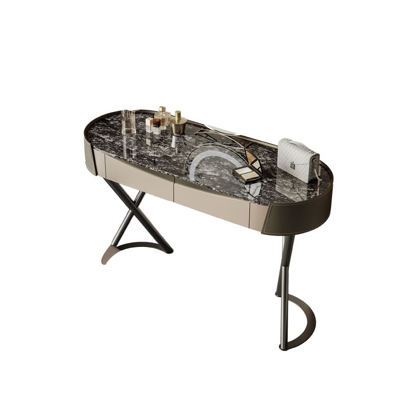 Glam Dressing Table Lighted Mirror 2-Drawer Bedroom Make-up Vanity