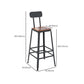 Contemporary Style Counter-height Stool Living Room Bar Stool with Metal Legs