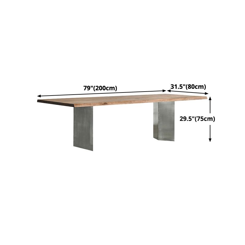 Rectangle Shape Glam Dining Table Double Pedestal Table with Solid Wood Clearhalo ' dining_table' 'Dining Tables & Seating' 'Dining Tables' 'furn' 'furn_dining_table' 'Furniture' 'furniture_dining_table' 'Kitchen & Dining Furniture' 'kitchen&dining_furn' 'kitchen' 'kitchen_dining_table' 1200x1200_c157b255-60df-4d2b-befe-71d0387a46ef