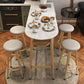 Stone Indoor Glam Bar Dining Table Iron Four Leg Pedestal Bistro Table with Footrest Clearhalo 'Bar Furniture' 'Bar Tables' 'bar_tables' 'furn' 'furn_bar_tables' 'Furniture' 'furniture_bar_tables' 'Kitchen & Dining Furniture' 'kitchen&dining_furn' 'kitchen' 1200x1200_c157d2f9-8dd9-4351-8f10-4df5ae86aa00