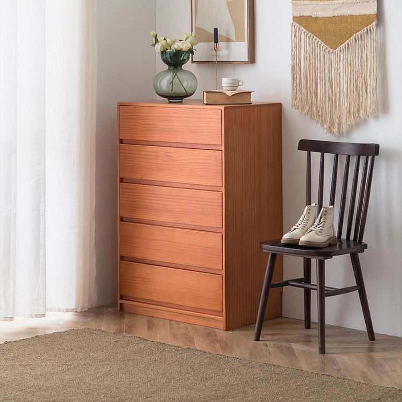 引き出し付き長方形の松のアクセントチェストモダンな胸27.56 "l
