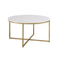 Modern Round Slate Coffee Table Cross Legs Cocktail Table in Gold Clearhalo 'Coffee & Accent Tables' 'Coffee Tables' 'coffee_tables' 'furn' 'furn_coffee_tables' 'Furniture' 'Living Room Furniture' 1200x1200_c158d7a3-8059-414c-9f47-f7f70ce560a6