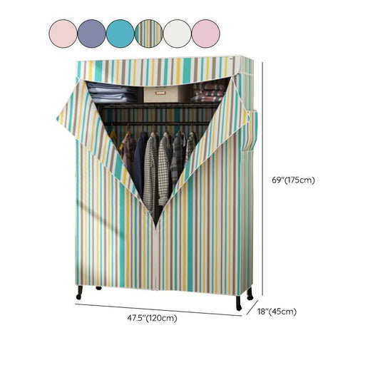 Contemporary Style Steel Wardrobe Adjustable Shelves Wardrobe Closet with Legs