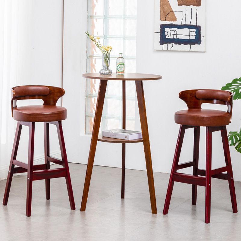Simple Style Round Bar Table Wood Top Pub Table for Coffee Shop Clearhalo 'Bar Furniture' 'Bar Tables' 'bar_tables' 'furn' 'furn_bar_tables' 'Furniture' 'furniture_bar_tables' 'Kitchen & Dining Furniture' 1200x1200_c15abc87-c184-499d-a938-4d8994f920c4