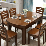 Brown Solid Wood Dining Table for Home Modern Foldable Dinette Table Clearhalo 'Dining Tables & Seating' 'Dining Tables' 'dining_table' 'furn' 'furn_dining_table' 'Furniture' 'Kitchen & Dining Furniture' 1200x1200_c15b3207-491a-460f-b828-ed085aec78f7