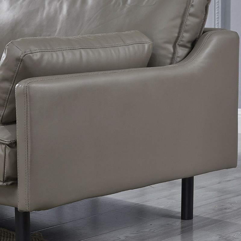 モダンな4人乗り29.52 "H本物の革枕トップアームソファー