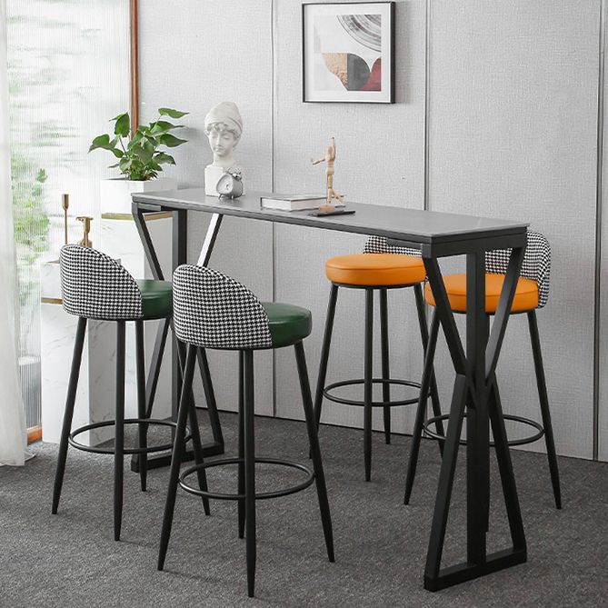 Modern 1/3/5 Pieces Bar Table Set Rectangle Stone Counter Table with Stools for Balcony Clearhalo 'Bar Furniture' 'furn' 'furn_home_bar_bar_sets' 'Furniture' 'Home Bars & Bar Sets' 'home_bar_bar_sets' 'Kitchen & Dining Furniture' 1200x1200_c15e720e-e36a-494c-8d56-c429a669bee4