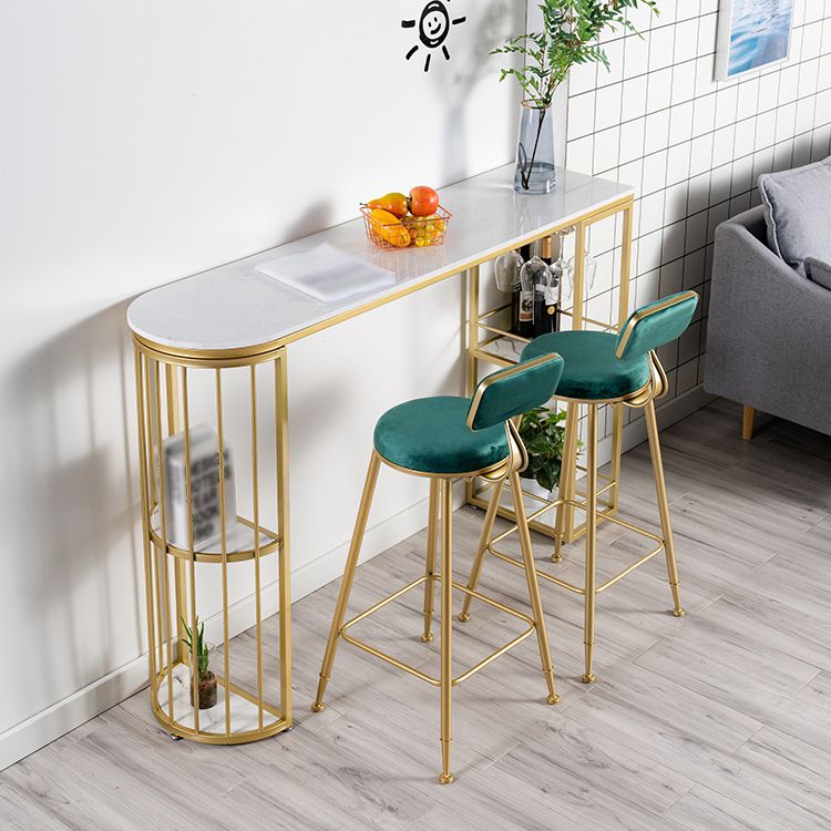White and Black Glam Style Table in Faux Marble and Metal Coffe Shop Bar Table Clearhalo 'Bar Furniture' 'Bar Tables' 'bar_tables' 'furn' 'furn_bar_tables' 'Furniture' 'furniture_bar_tables' 'Kitchen & Dining Furniture' 1200x1200_c15f0300-89c0-41de-81eb-ef3f0cba0739