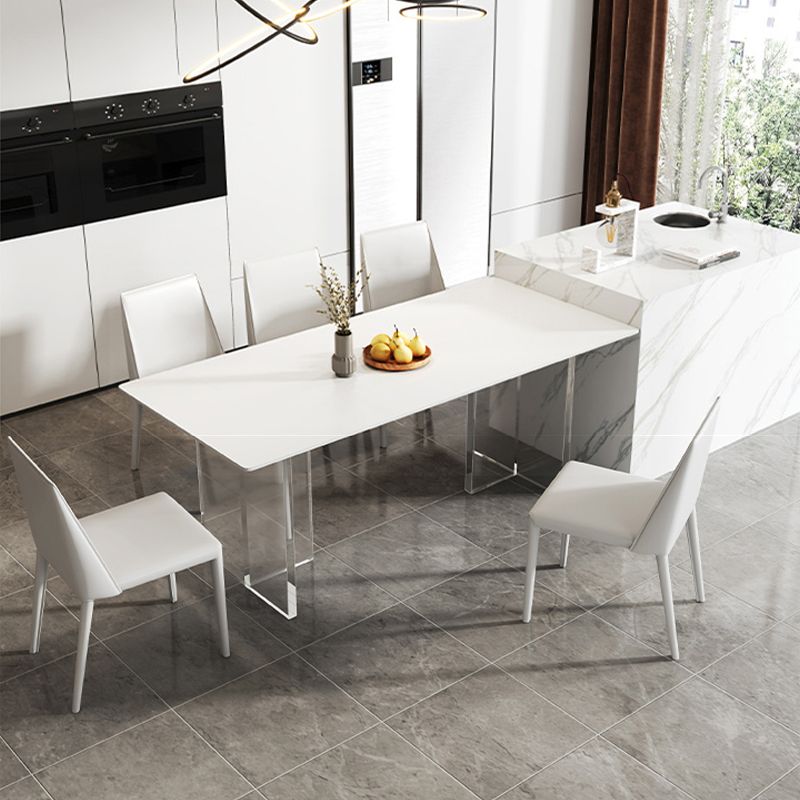 Modern Style Sintered Stone Dining Table Set White 1/4/6/7/8 Pieces Dining Set Clearhalo 'Dining Room Sets' 'Dining Tables & Seating' 'dining_room_set' 'furn' 'furn_dining_room_set' 'Furniture' 'Kitchen & Dining Furniture' 1200x1200_c15f9d66-7b89-4eb3-a145-46949e7bd875