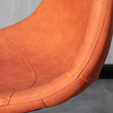 Scandinavische metalen ontlasting faux lederen gestoffeerde tegenstoel in matte afwerking voor binnen