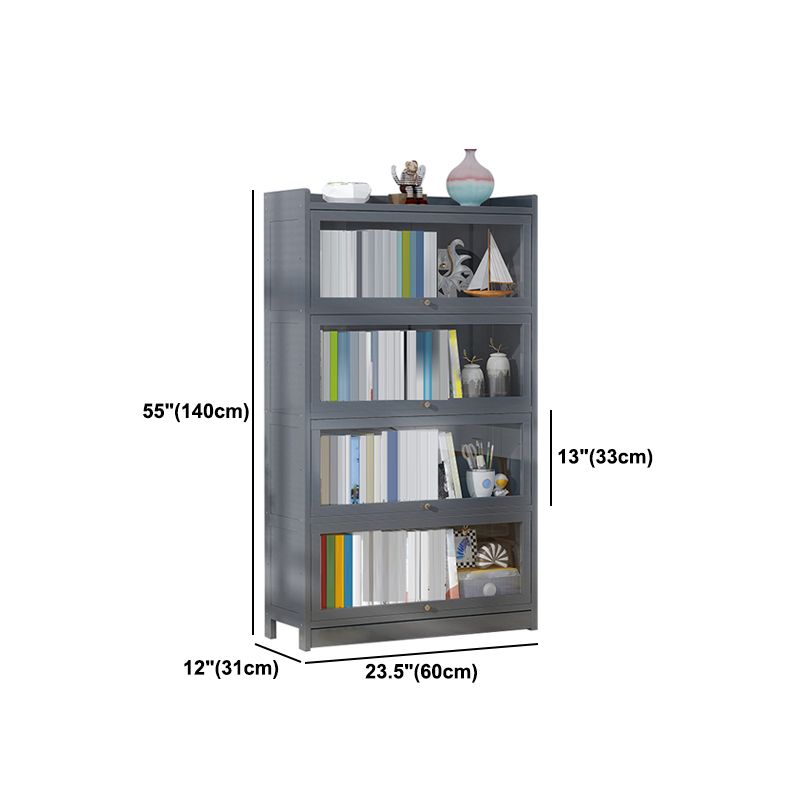 Modern Wooden Bookcase Rectangular 12.2"W Bookshelf in Dark Taupe