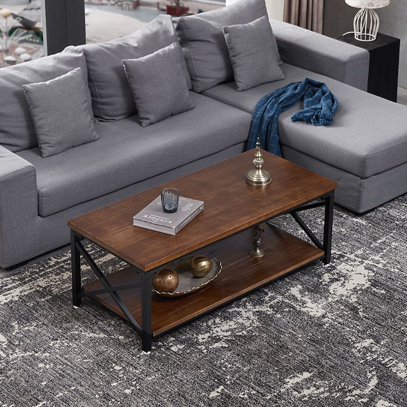 Rectangular Frame Cocktail Table Contemporary Coffee Table with Storage Clearhalo 'Coffee & Accent Tables' 'Coffee Tables' 'coffee_tables' 'furn' 'furn_coffee_tables' 'Furniture' 'furniture_coffee_tables' 'Living Room Furniture' 1200x1200_c161e9df-f18f-4330-bb49-92466d3bed0c