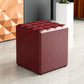 Simplicity Plain Ottoman Stool Water Resistant Genuine Leather Chair Ottoman