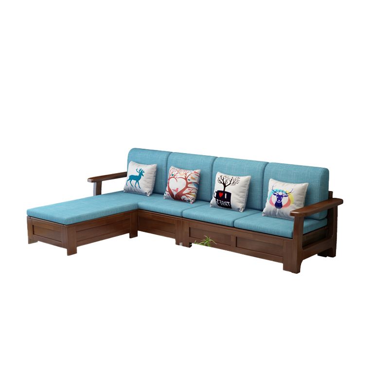 Noordse stof woonkamer bank chaise square arm kussens sofa bed