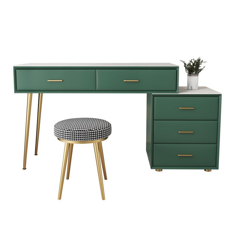 Genuine Leather Vanity Table in Green Luxurious Stone Top Makeup Desk Clearhalo 'Bedroom Furniture' 'furn' 'furn_makeup_vanities' 'Furniture' 'Makeup Vanities' 'makeup_vanities' 1200x1200_c165d30a-da0b-46b2-a304-3c099e670fe2