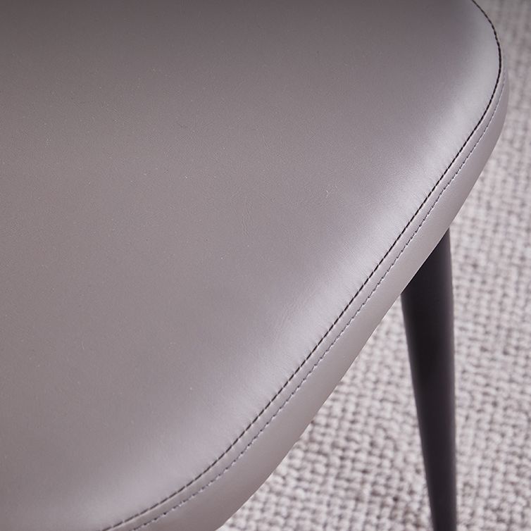 Eigentijdse keukenstoelen armloze zijstoel met metalen benen