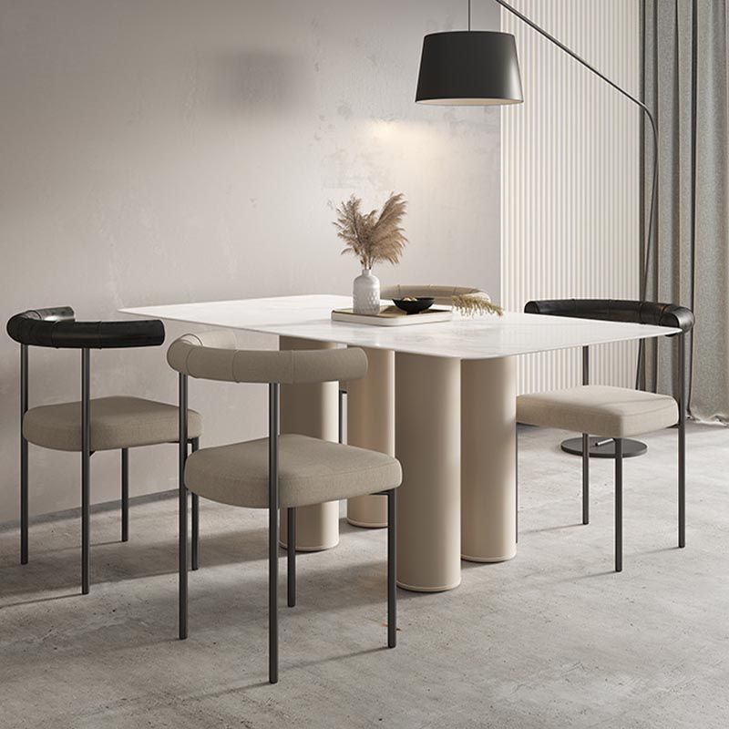 Modern Linen Dining Chair Open Back Dining Side Furniture in Matte Finish for Brasserie Clearhalo 'Dining Chairs' 'Dining Tables & Seating' 'dining_chair' 'furn' 'furn_dining_chair' 'Furniture' 'Kitchen & Dining Furniture' 1200x1200_c16697c7-1c9c-4ae1-bd5e-cb78d18d7f20