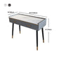 Luxurious Makeup Vanity Stone Top Dressing Table in Grey Finish