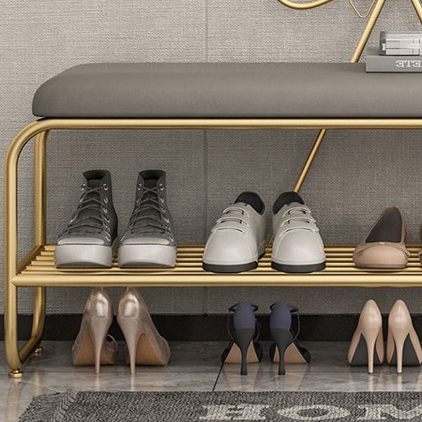 13.78 Inch Wide Glam Cushioned Bench Foam Bench with Shoes Storage Clearhalo 'Benches' 'Chairs & Seating' 'furn' 'furn_benches' 'Furniture' 'Living Room Furniture' 1200x1200_c168f998-906f-4c31-8743-cc4bb215b3e6