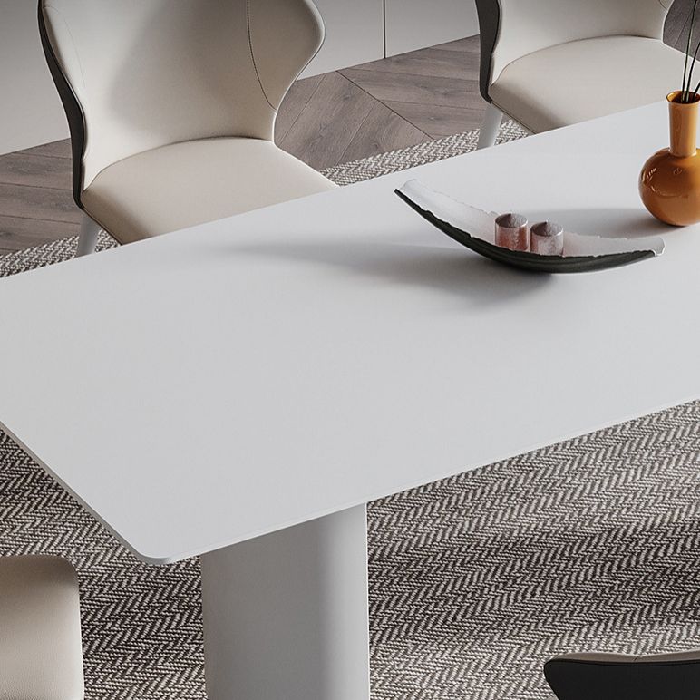 White Stone Dinette Table Set with Metal Base 1/4/5/7 Pcs Modern Home Dining Set Clearhalo 'Dining Room Sets' 'Dining Tables & Seating' 'dining_room_set' 'furn' 'furn_dining_room_set' 'Furniture' 'Kitchen & Dining Furniture' 1200x1200_c16a74f7-755a-452f-acd7-7ad785b1820b