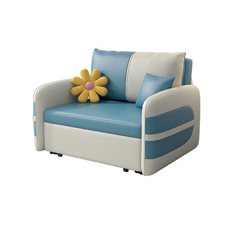 Scandinavain futon canapé-lit faux rangement en cuir futon avec matelas