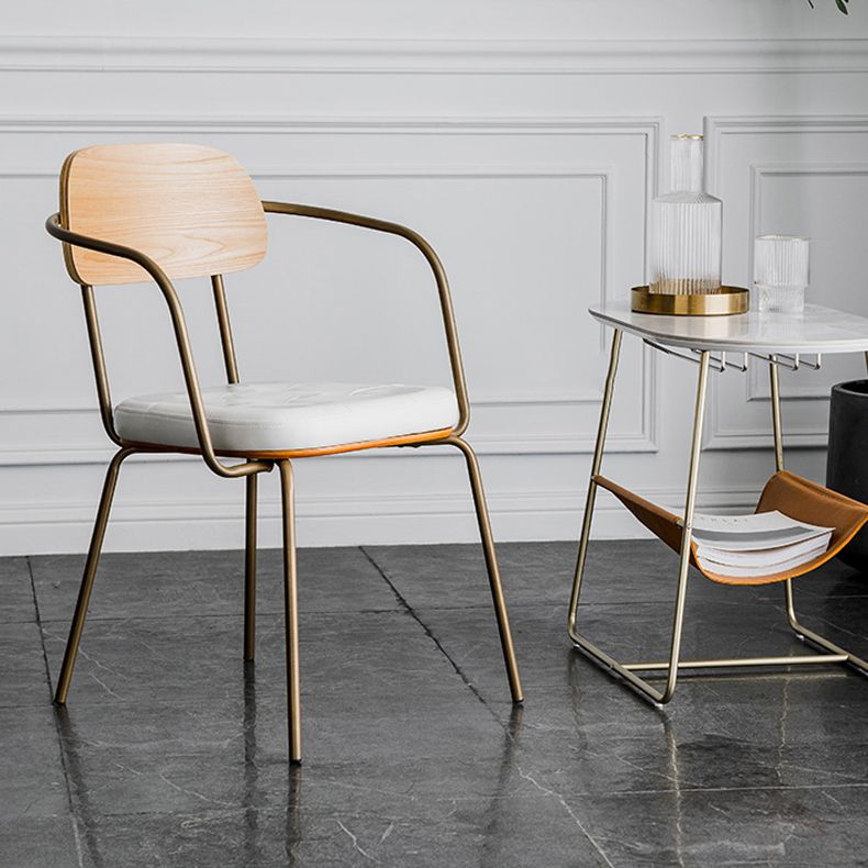 Industriële open achterstoelen pu lederen eetstoelen voor thuis