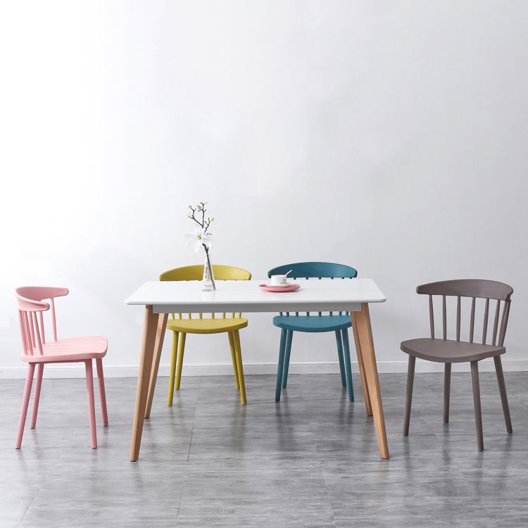 Contemporary Style Plastic Dining Armchair Windsor Back Side Chair for Home Clearhalo ' kitchen&dining_furn' 'Dining Chairs' 'Dining Tables & Seating' 'dining_chair' 'furn' 'furn_dining_chair' 'Furniture' 'furniture_dining_chair' 'Kitchen & Dining Furniture' 'kitchen' 1200x1200_c16b73d5-5219-427e-a8af-93ae38a05ff1